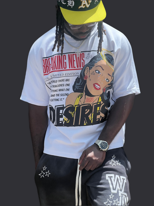 Tragedy Tee & Black All Star Shorts Set